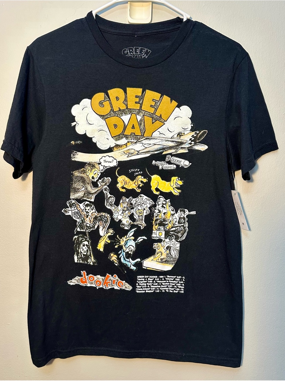 Green Day Dookie Black Graphic T-shirt. Album Graphic Crewneck Size Small